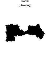 Benxi blank outline map
