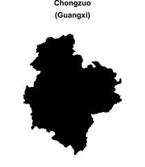Obraz premium Chongzuo blank outline map