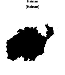 Fototapeta premium Hainan blank outline map