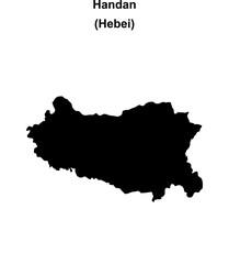 Obraz premium Handan blank outline map