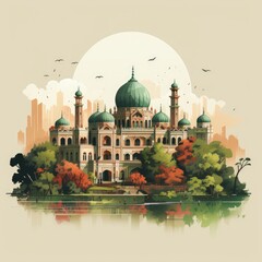 Obraz premium Delhi: A City of Contrasts, Simplified in a Minimalist Illustration