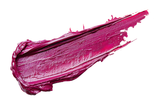 Vibrant magenta paint smear on a white isolated background.