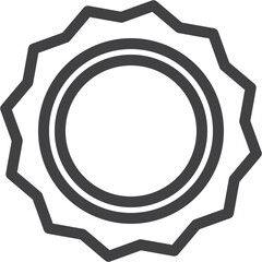 Simple vector circle tag outline icon on white background