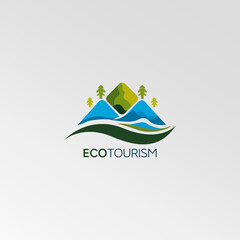 ecotourism logo template nature style