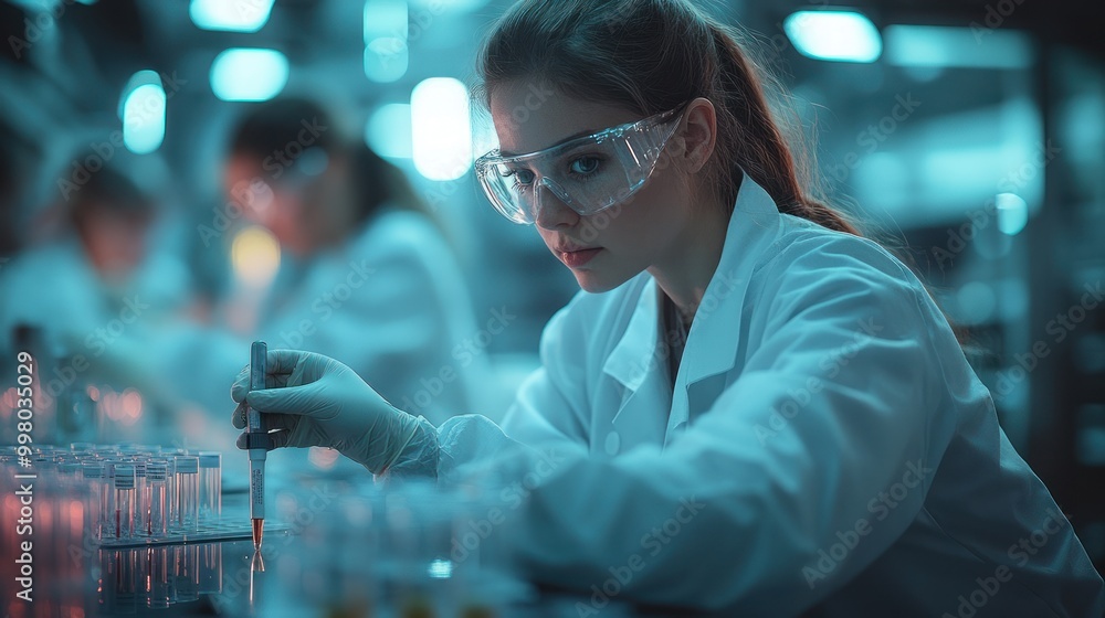 Poster scientist in a laboratory setting