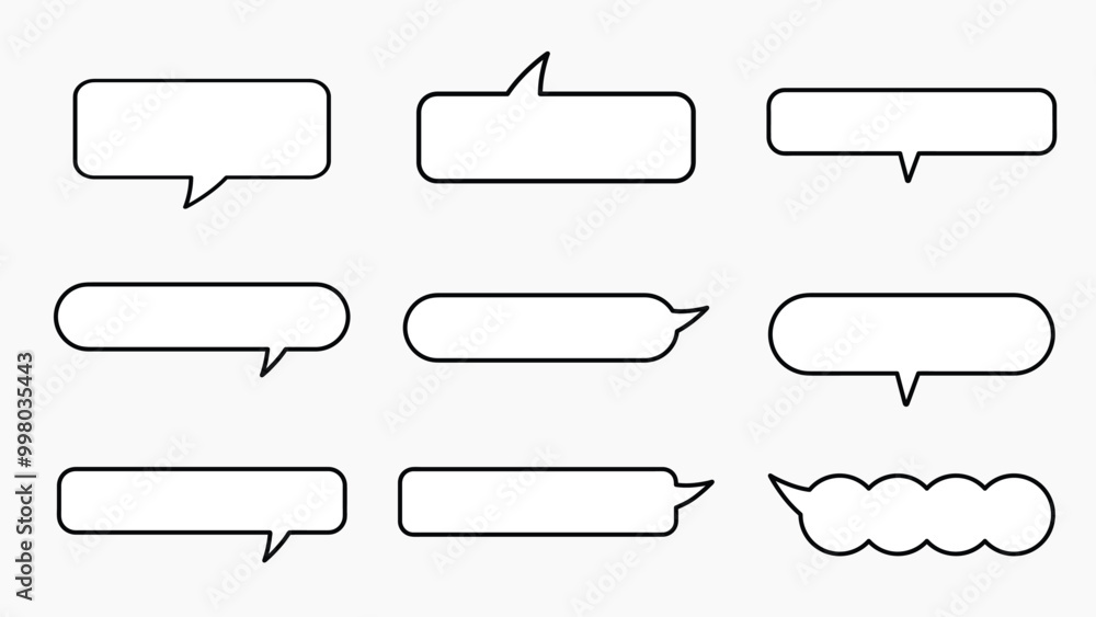 Poster collection of blank speech bubble shapes in various styles. set of speech bubbles graphic design. il