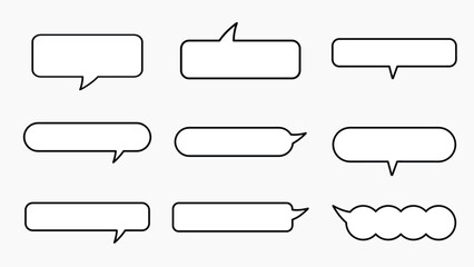 Obraz premium Collection of blank speech bubble shapes in various styles. Set of speech bubbles graphic design. illustration of black speech bubble collection. Set of speech bubble in various shapes