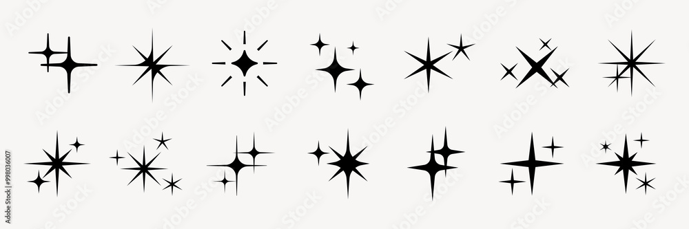 Wall mural shine star sparkle vector set. sparkle star icons. shine icon. stars sparkle doodles vector. set spa