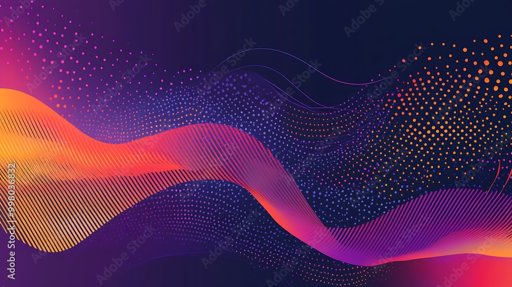 Aufkleber Abstract background with dynamic wave patterns in vibrant colors.