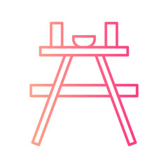 picnic table gradient icon