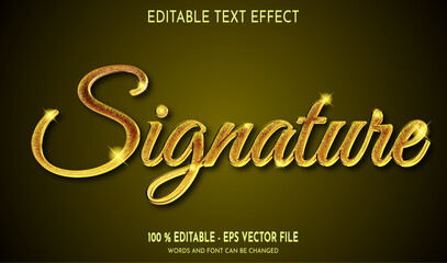 signature editable text effect