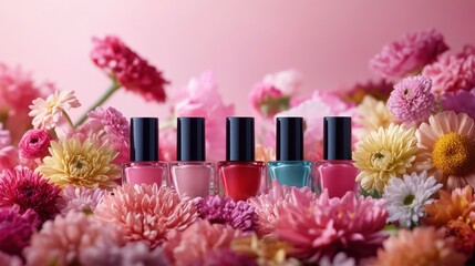 nail polish assortment in beautiful colors