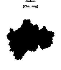 Obraz premium Jinhua blank outline map