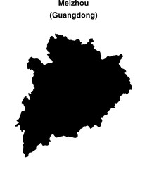 Meizhou blank outline map