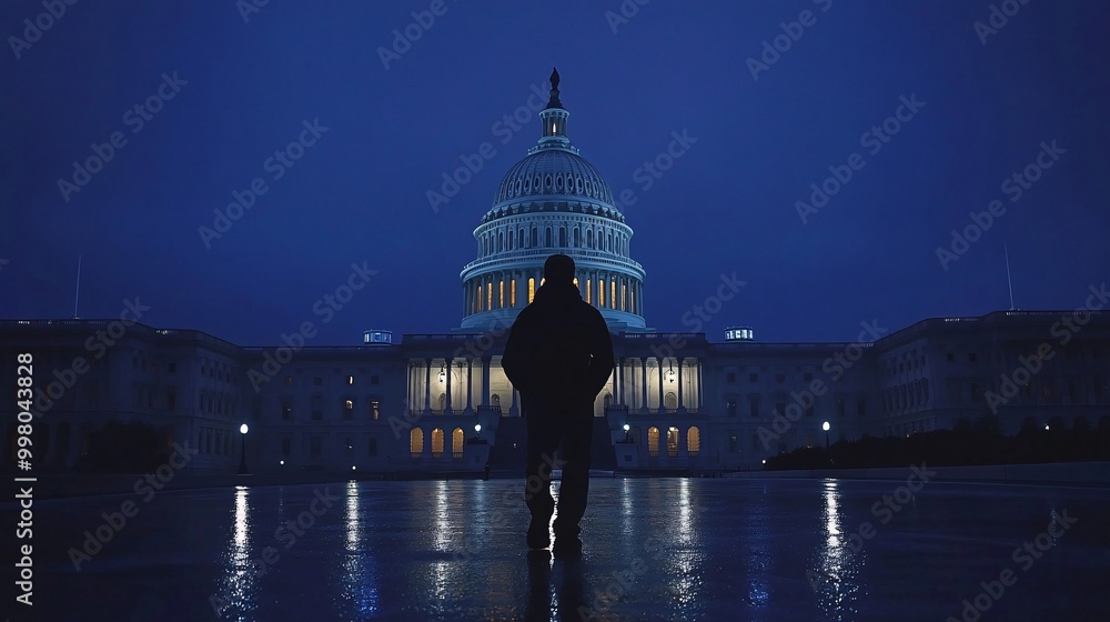 Aufkleber a panoramic view of the us capitol building at dawn symbolizing the beginning of a new day and the h