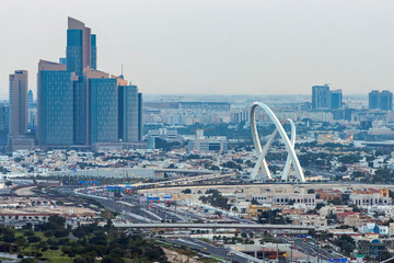 Qatar energy (Qatar petroleum) head office view with wahda bridge Lusail