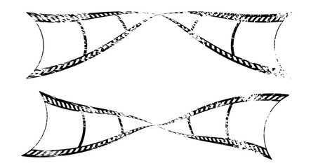 Abstract 3d 35mm filmstrip grunge vector design with frames on white background. Black film reel symbol illustration to use for photography, television, cinema, photo frame.
