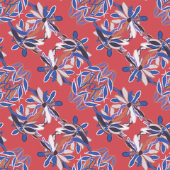 Floral brush strokes seamless pattern design for fashion textiles, graphics, backgrounds and crafts