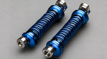 High-performance blue coil springs designed for suspension systems in automotive applications