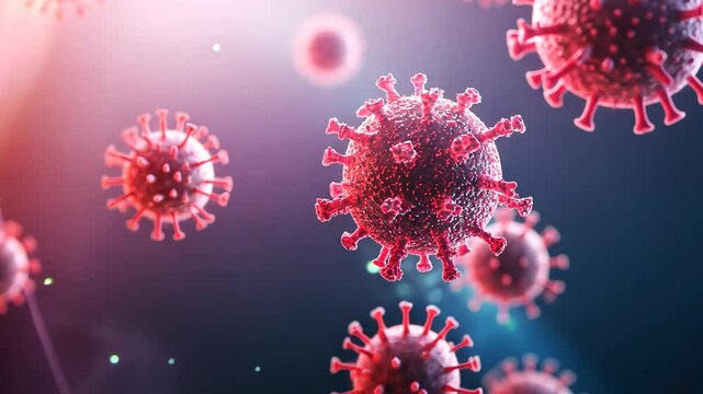 A close-up view of a coronavirus particle, highlighting its spiky structure