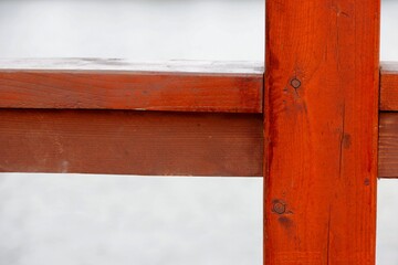 wooden fence, close-up, with a blurred background.