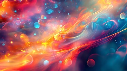 Abstract Cosmic Swirls with Vibrant Colors