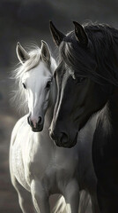 Obraz premium Beautiful Wallpaper with a Horse Design, Ideal Equestrian Animal Poster or Graphic Resource for Creative Project, Ai Generative