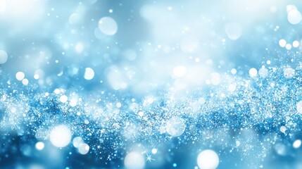 Fototapeta premium Beautiful holiday-themed abstract light blue background with soft glowing sparkles and frosty details, perfect for seasonal designs