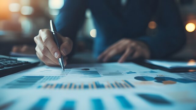 Entrepreneur reviewing a business plan with a focus on company milestones and goals