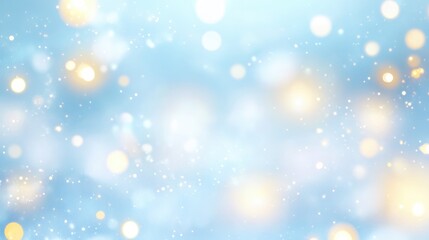 A beautiful light blue holiday abstract background featuring subtle sparkles and glowing lights, perfect for festive design projects
