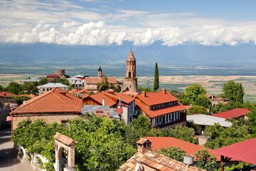 Sighnaghi Kakheti Georgia Alazani Valley. View of St. George's Church.