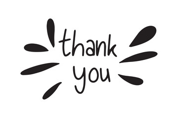 Obraz premium Thank you Calligraphy, vector, black color. handwritten. Thank you text isolated on white background. Vector icon