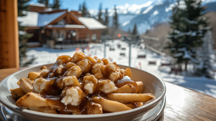 Fototapeta premium Comfort Food with Mountain View