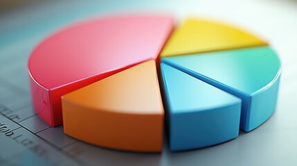 Obraz premium High-definition image of a pie chart illustrating stock portfolio allocations, with clear segments representing various investments in a visually appealing format