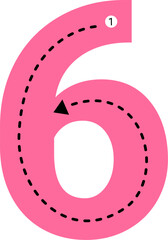 Tracing number. Kids education. Kid workbook activity.