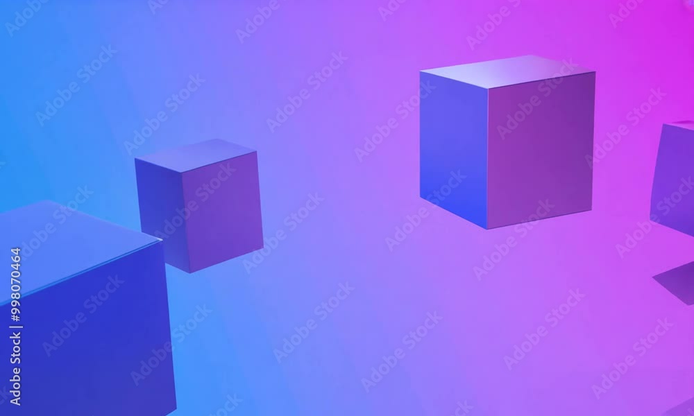 Wall mural futuristic business gradient background with abstract modern cubes