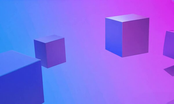 Futuristic business gradient background with abstract modern cubes
