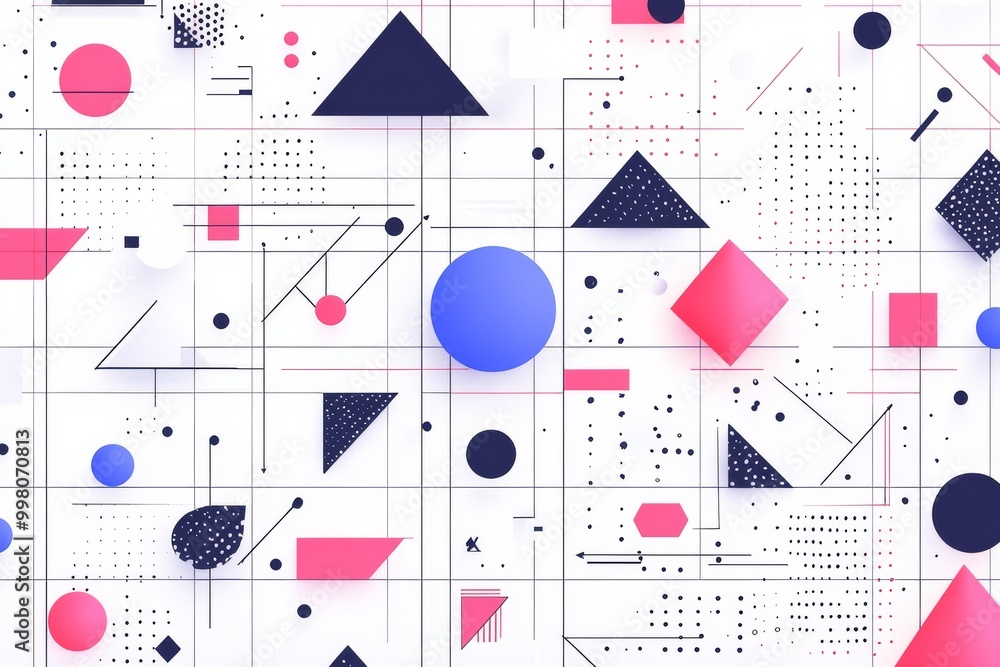 Poster abstract geometric shapes in a vibrant pattern symbolizing creativity modern design and artistic exp