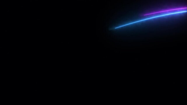 abstract falling comets and meteors. glowing dust trail