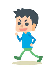 子供が楽しそうに歩いているイメージイラスト