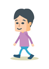 子供が楽しそうに歩いているイメージイラスト