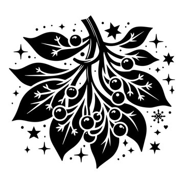 black berries and leaves with stars clip art preview