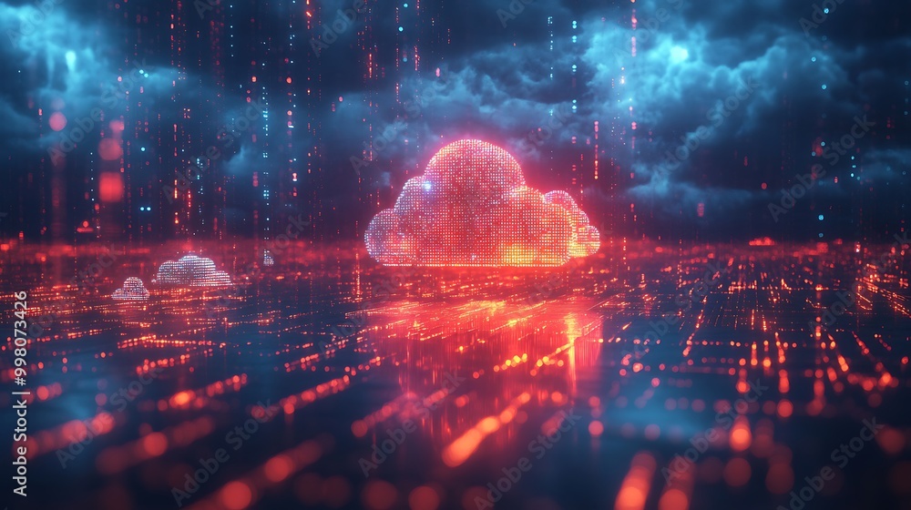 Poster a swirling tapestry of digital clouds forms an abstract background, hinting at the essence of a tech