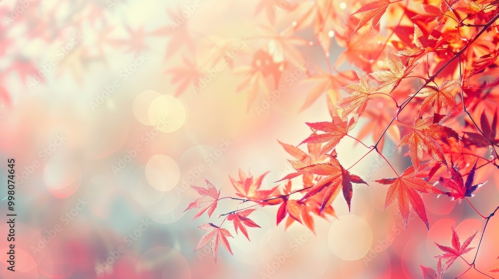 Poster a close up of a leafy tree with red leaves