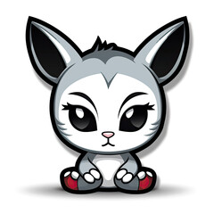 Obraz premium Beautiful Rabbit Logo, Rodent Animal Design for Your Corporate and Business Graphic Resource or Creative Project, Ai Generative