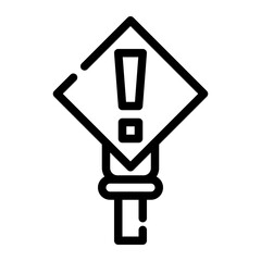warning sign cutline icon