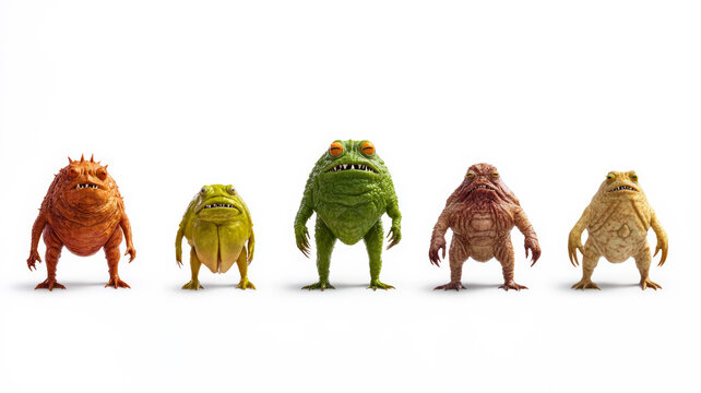 Evolutionary stages of alien life forms starting from simple organisms to highly complex beings 