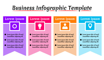 Vector illustration Infographic design template with icons and 4 options or steps. Can be used for process, presentations, layout, banner, info graph.