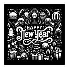 happy new year elegant party template design