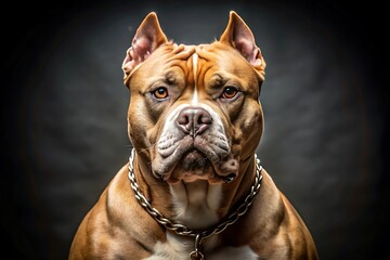 Powerful American Bully Dog Portrait with Intense Eyes